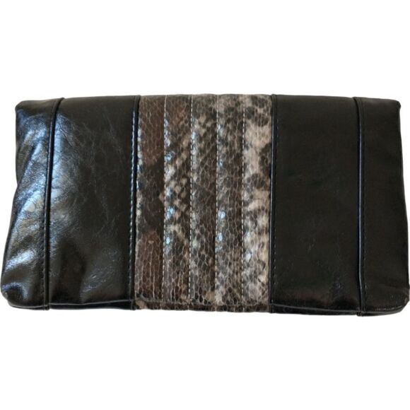 Y2K Cache Clutch Bag Purse Envelope Animal Print Handbag Vegan Leather Vtg 90s. - Picture 14 of 16